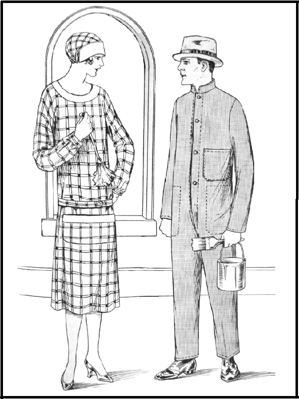 WORKING OVERALLS: Patterns 5125, 5159 & 5183 for Men & Women (1926)